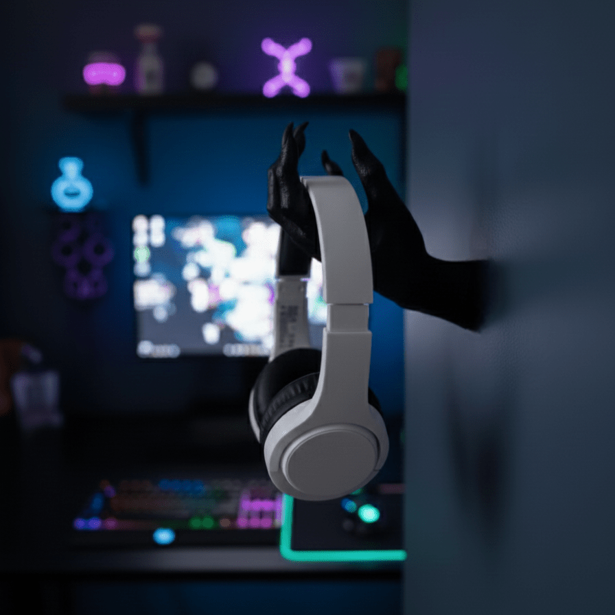 Décoration Murale en forme de Main - Support Mural Dark Fantasy - Objet de rangement pour casque et set-up PC- Hoonrise