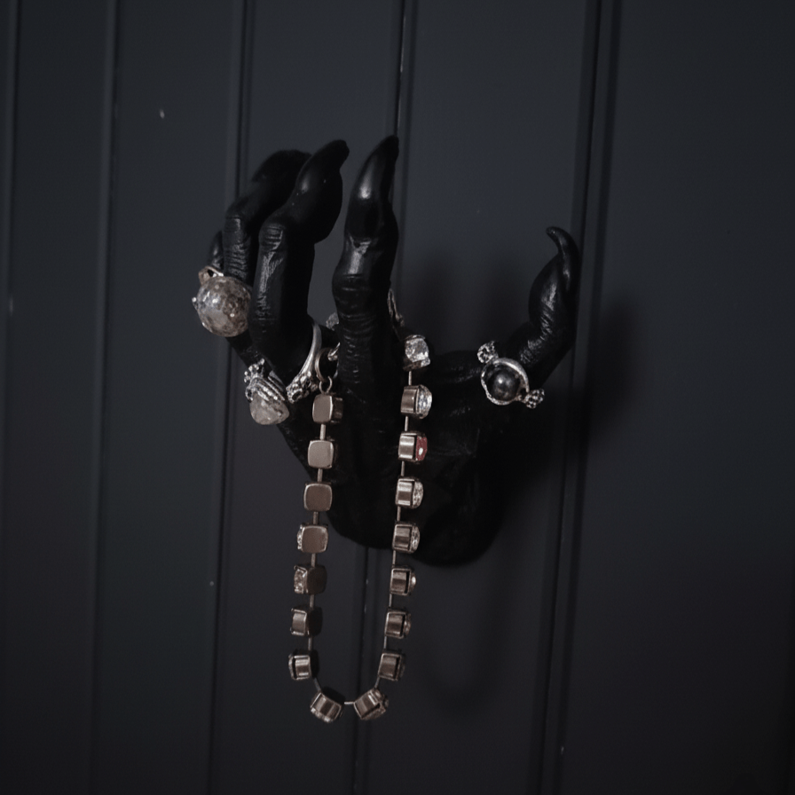 Décoration Murale en forme de Main - Support Mural Dark Fantasy - Objet de rangement pour bijoux et colliers - Hoonrise