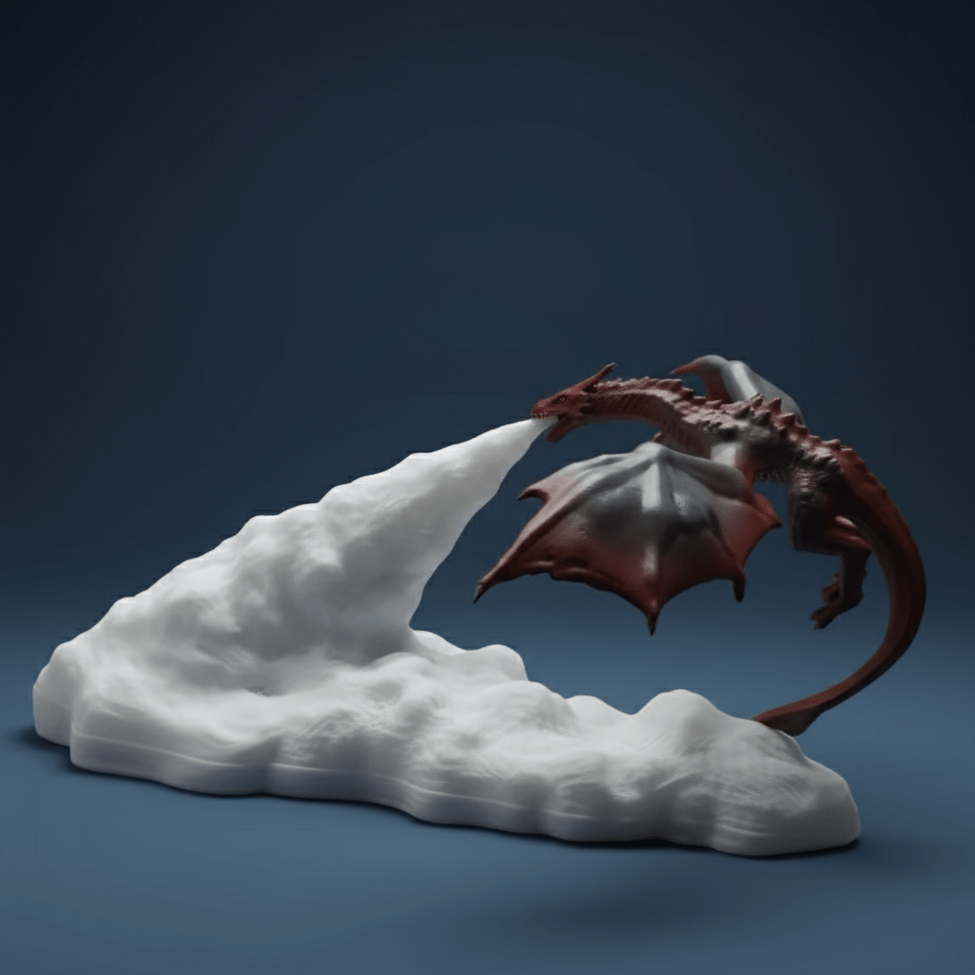 Lampe Dragon Cracheur de Feu - Décoration lumineuse Dark Fantasy - Hoonrise