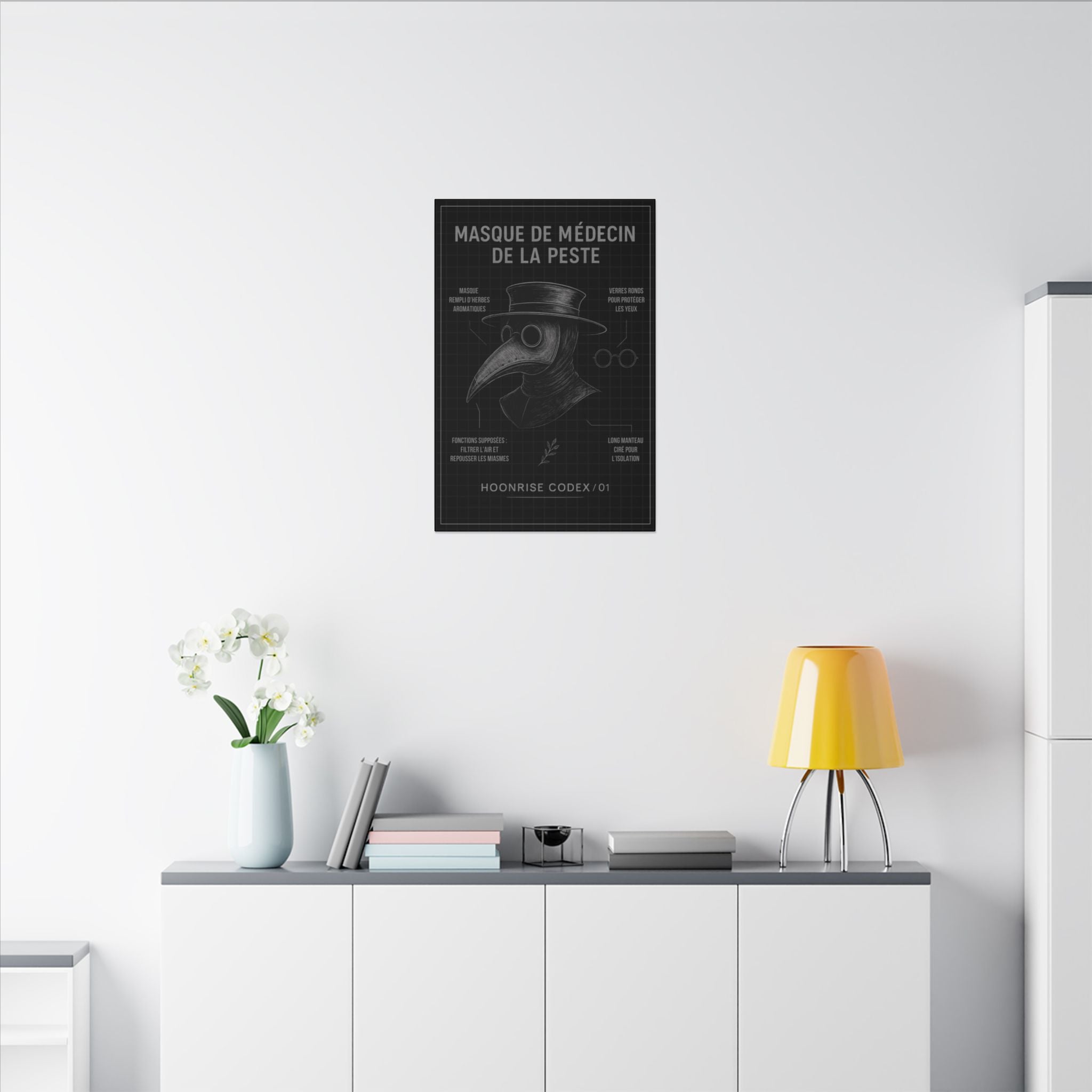 Toile Médecin de la Peste - Tableau Décoratif Dark Fantasy - Déco bureau art -Hoonrise